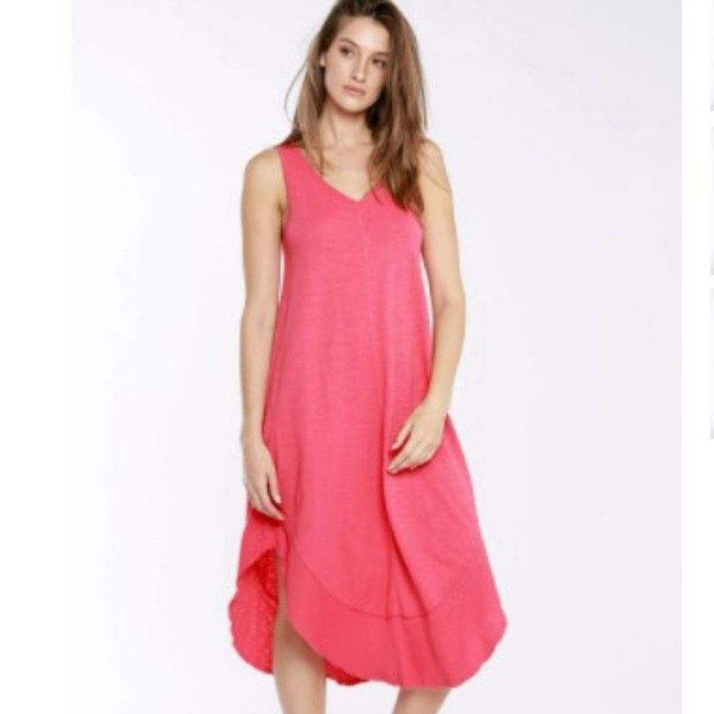 MODODOC Rib Hem Pink Midi Tank Dress NWT - Size S